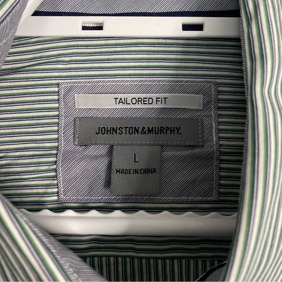Johnston & Murphy Men's Tailored Fit Striped Button-Down Shirt - Picture 6 of 8